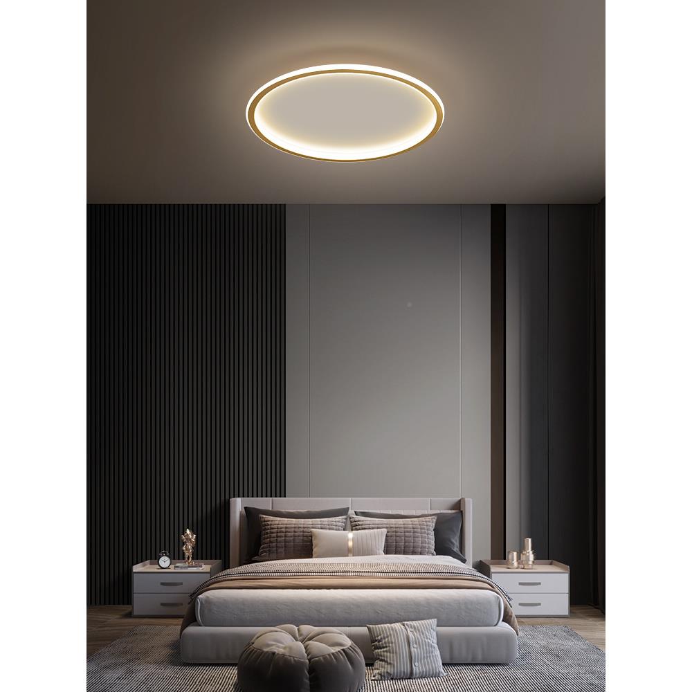 式轻奢灯全铜极简卧室吸灯顶灯022意XTW5年新款简约现代主卧灯房