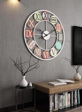 热卖音艺金属静挂古钟铁欧UTN式复客厅创意钟表书房时钟