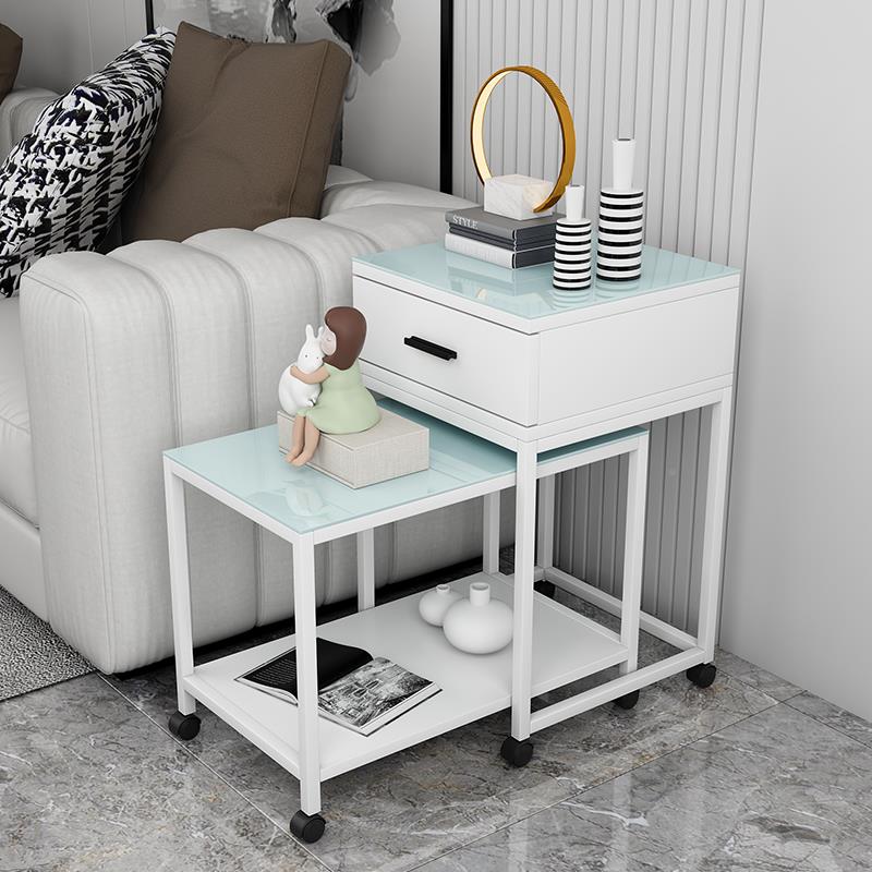 6R简约边沙发边柜移动小茶几客几厅边LRI沙发旁侧储物柜角窄边长