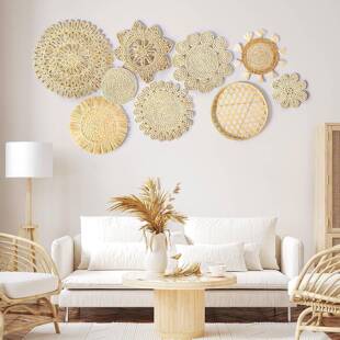 民宿手工草厅壁编墙饰波米西亚组合挂餐挂饰墙壁装VAQ饰挂件