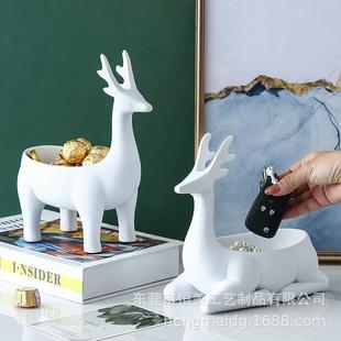 现代简进门玄关鹿口放钥匙装收50704纳的摆件门酒柜入户约客厅家