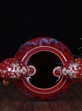 办仿聚古钧瓷窑01115变宝盆瓷器摆件家饰居工艺品客厅酒柜摆件公