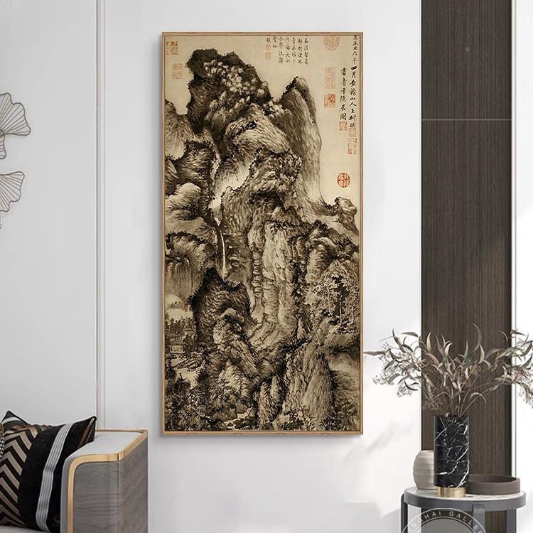 万壑松韵HQL风图山水装饰新画别古墅客厅餐厅玄关中式茶室风景壁