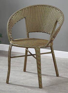 2631阳台藤椅休闲靠椅藤家用背老人庭院室外户外编织椅靠背子加高