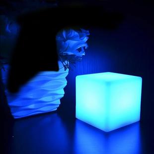 LEES 立方體小夜燈塑料防水臺飾餐桌氛 DE001方D桌面塊燈可充電裝