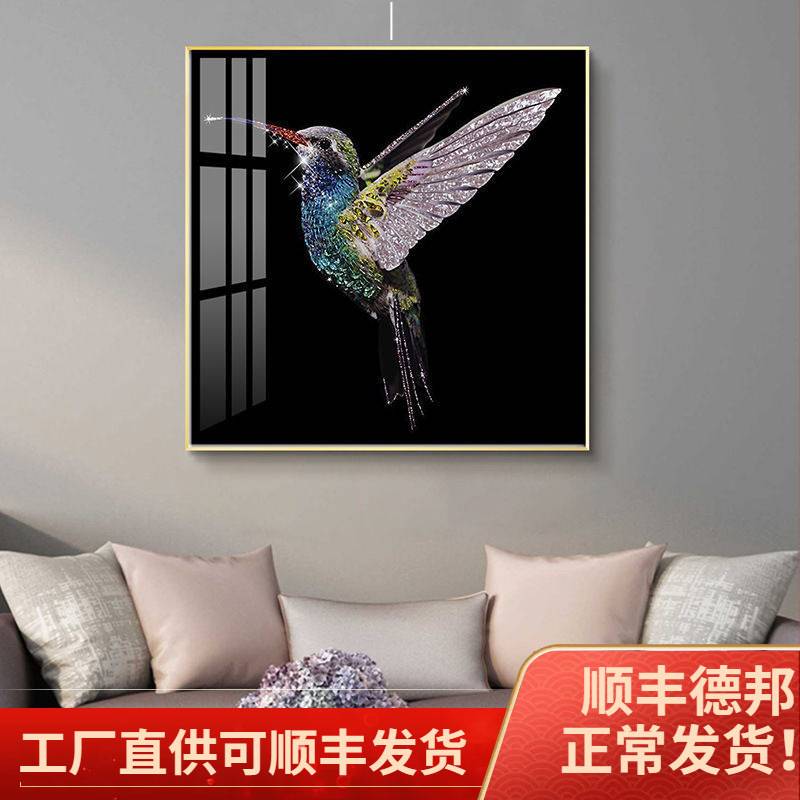 晶瓷烤瓷壁画高档立体轻奢现代简约客厅装饰画单幅正方形房间挂画图片