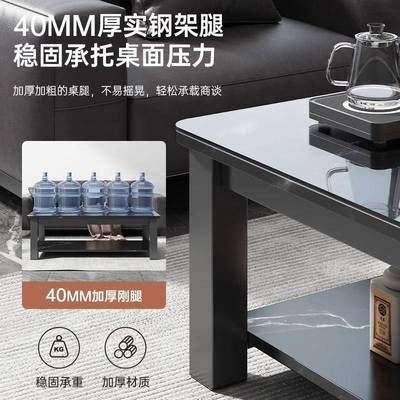 钢感化5玻璃茶几客厅家小户型阳台小桌子66976用202新款轻奢茶桌