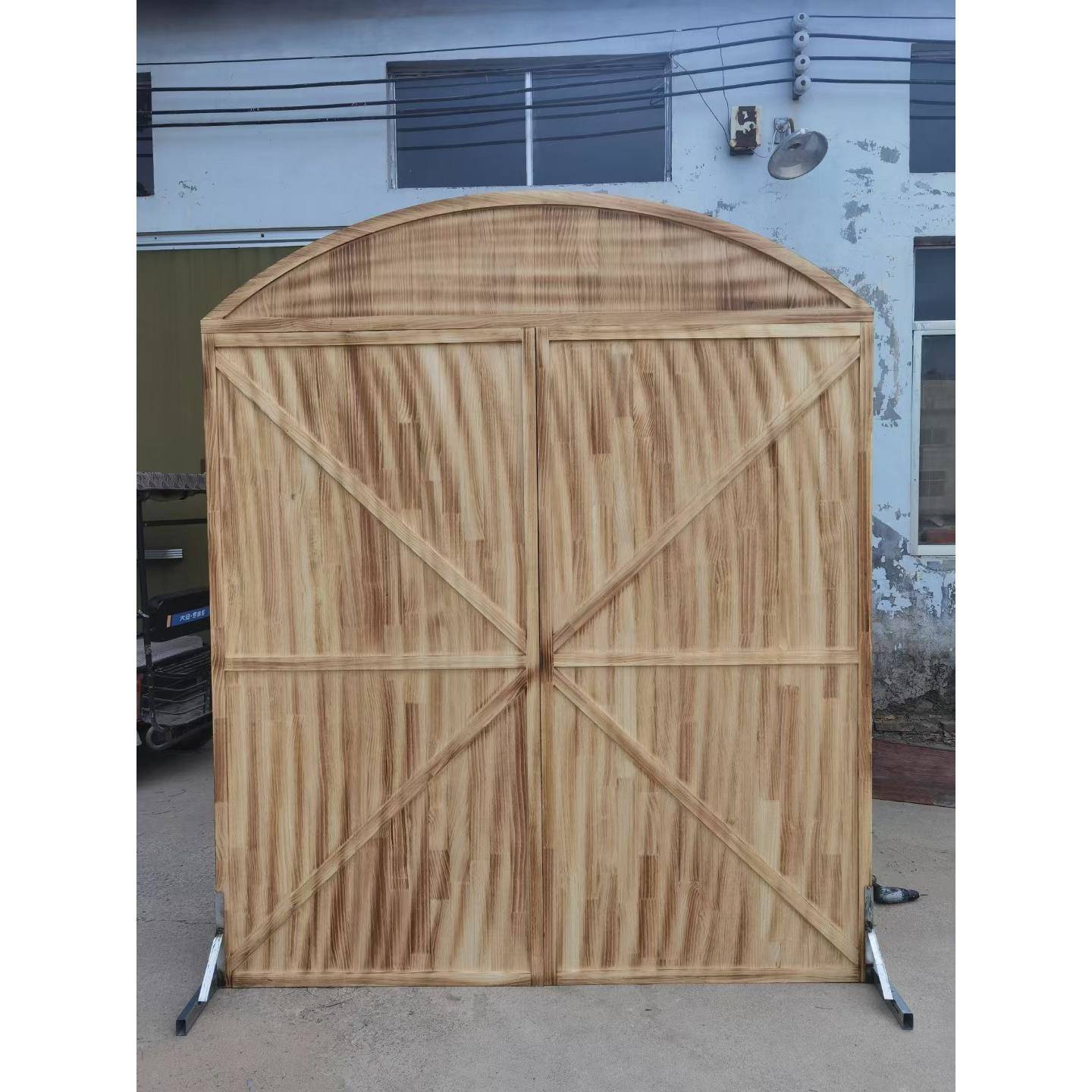 新款庆道具木婚质谷门TYN森系木屋件拱门木门屏风户仓外摆田园婚