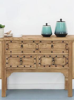 古朴榆木玄柜TB525493门厅柜能实木复古做旧边中桌新式多功原木装