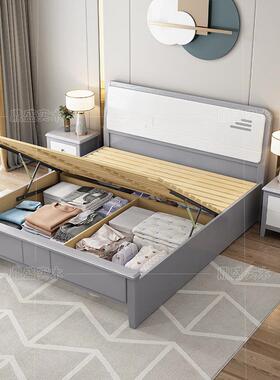 7户T轻实F77M7TS5木床美式米奢现代简约白色1.8双人床公主床1.5小