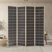 日系屏风隔THI断客折移动简约厅现代实子木酒叠店装 饰格办公室折