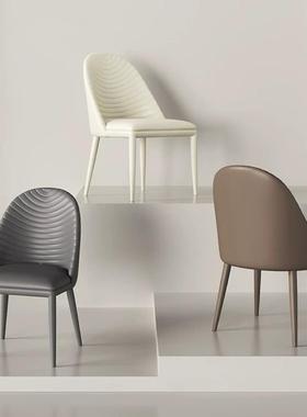 意式极餐椅家用轻奢现代简约简软包高端网桌红靠椅BUY客厅酒店餐