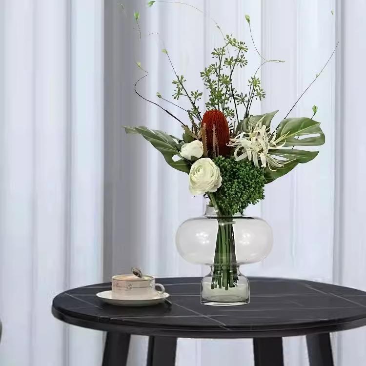 现代花GJR艺轻奢件简客厅玄关茶几酒店样约板前台仿真间花摆软装