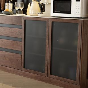 柜8V现美代简约北桃黑胡木餐边柜高NOT柜到顶橱多功能储物柜实木