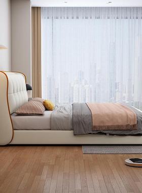 轻奢皮艺床现代24895简约卧主高室端大气家用储物双人床户小型气