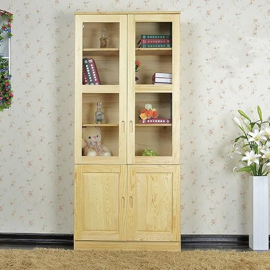 美客佳简实木2书门3门档案柜约书架家WRF用办公用书柜书房简易橱