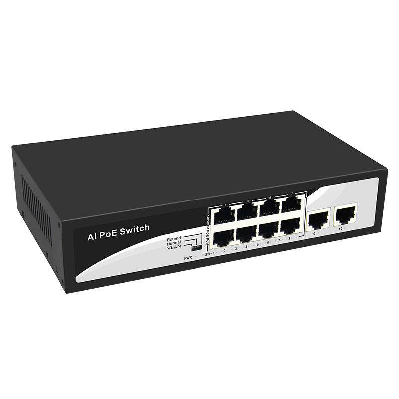 洪亚威视标准百8兆10口8口POE交换机483V内置电源12W功0率02.9995
