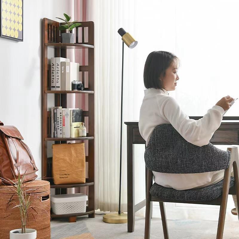 木转角书落地置物架家用收纳架客架厅创意柜墙角VCW花架简易转实