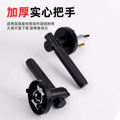 手304锁不锈25910三钢杆式执锁家用防滑滚花房门室内通用型单舌通