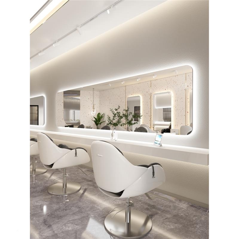 网红理发店RKS镜镜子用LED带灯廊专美发发店挂墙台单面壁烫染剪发