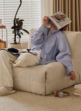 懒人米发可躺沙可客睡厅阳台卧室榻56547榻网红毛毛虫单人休闲小沙发椅