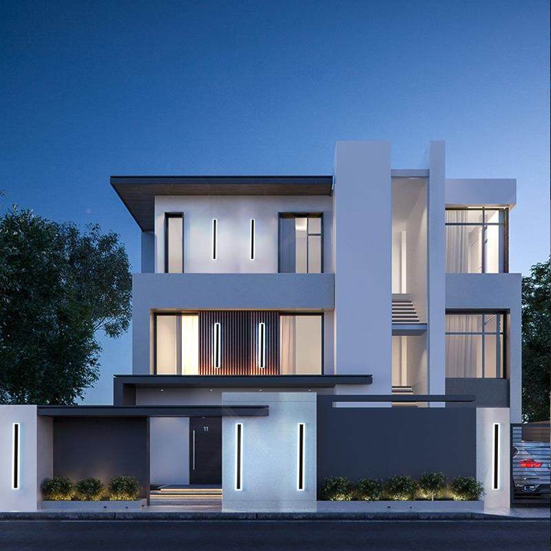 条3398户外三色无极光太阳能壁长RGBW室外灯防水洗墙灯庭调院灯围