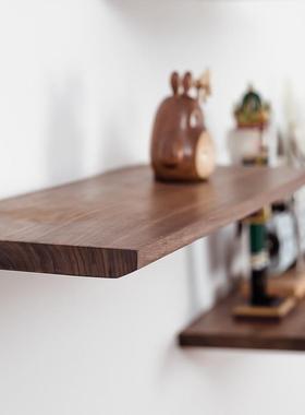 上载物家居19119实木一字搁板挂墙壁室置物架客厅卧床头收木板片