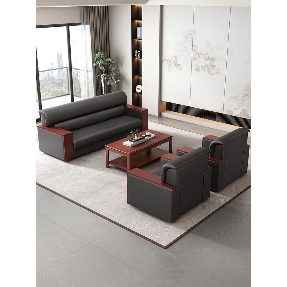 办公室沙发会客人人位接待商务办公沙发茶几组合三套简装LWR约单