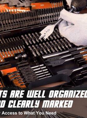 手电钻开钻件头246套装孔铝麻花钻打孔木工钻铁皮多83470功能批头