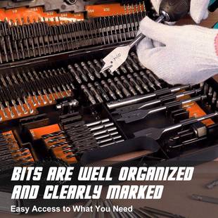 手电钻开钻件头246套装 孔铝麻花钻打孔木工钻铁皮多83470功能批头