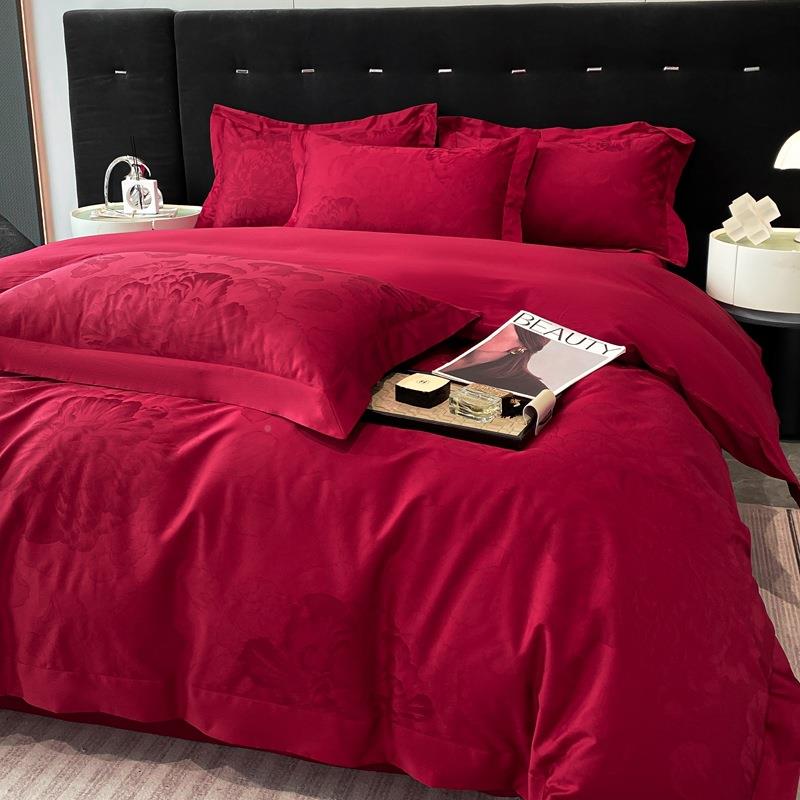 MD款棉100支长绒棉A类提花大拼角棉四件套全床纯单被新套新婚床品