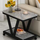 轻奢几岩板沙CJH发边边柜侧边柜几客厅红小桌子小茶几迷你可网移