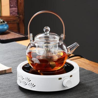 木印硼硅17015玻璃提梁壶双内胆把茶水分离过滤泡高茶花壶家用烧