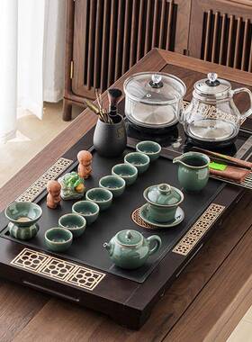 整茶套具NTP茶盘套装家用高档客全厅公办室功夫自动泡茶台一体烧