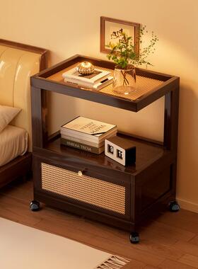 楠竹边几16957架用客厅沙边柜简约小茶几发卧室家带灯床头柜置物