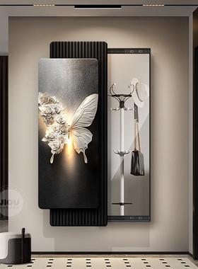 轻奢蝴蝶玄关藏镜衣子装饰画入身户JO250125推拉穿镜暗藏式全镜隐