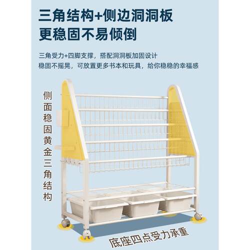 s儿童书架家用玩具收纳移架阅读区c动绘本F77SH8SH架简易宝宝书柜