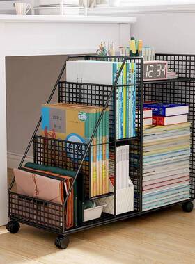 桌架下书置物架落地书37130本收盒纳可移动易带轮小推车儿童绘本