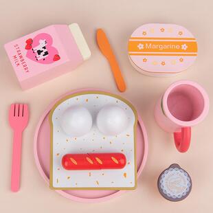 西式过早蔬餐木制面包机香肠家家儿童磁性菜水果79866切切乐茶点