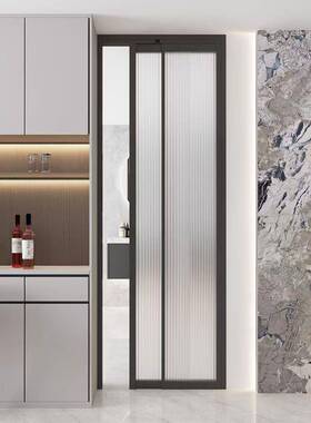 钛小镁铝合金材质无下轨折推开一体PT门厨房门洞极窄平移折叠平卫