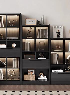 实书木体柜带玻璃门储物落柜47811一家用组合柜楼梯间收纳柜简约