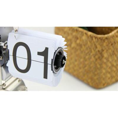 创意简约饰时尚家时居单脚装电小子复古机械自动翻页天平钟31281