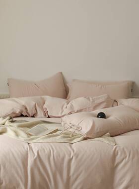 A类软FMM糯双层四件套纱100全式棉纯棉套床单被简约日床上用品单