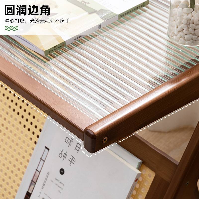 极简风边几小户型茶桌简易茶几客厅轻奢感家用玻璃小茶几茶台
