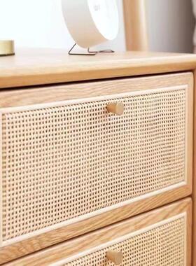 纳木质小户床型日式藤编头柜子卧室58221迷你收储柜物柜木质沙发