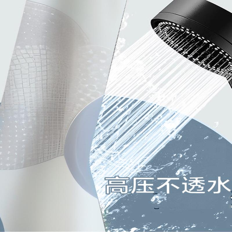 浴室浴门帘隔断帘防水缩XBC布高档遮挡帘卫生洗澡淋浴间房帘伸杆