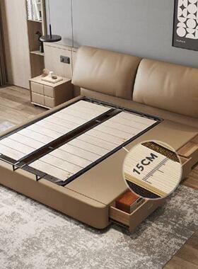 箱意简式极耳朵物床现FQR代简约主卧双储人床收纳储物高床