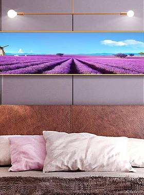 OVW瓷9QX风景草主卧室浪漫薰花衣草床C头画房间粉紫色装饰画水晶