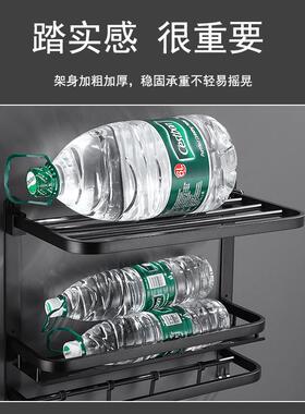 30挂4不锈钢浴室置物架卫44409免打孔生间壁双层折叠淋毛浴房巾架