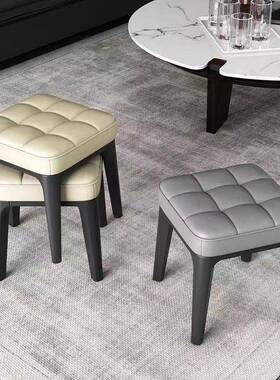 客厅ERU凳子厚塑几料矮凳家用小板方凳大人可叠放凳茶凳软包凳儿